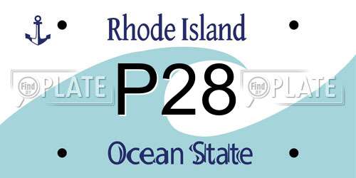 P28 Rhode Island License Plate