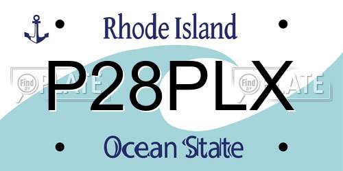 P28PLX Rhode Island License Plate