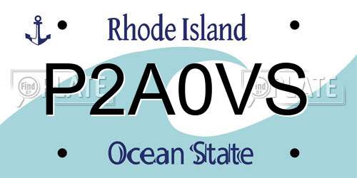 P2A0VS Rhode Island License Plate