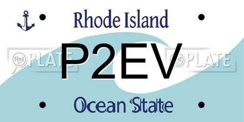 P2EV Rhode Island License Plate