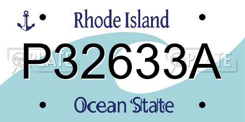 P32633A Rhode Island License Plate
