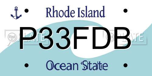 P33FDB Rhode Island License Plate