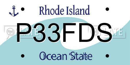 P33FDS Rhode Island License Plate