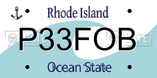 P33FOB Rhode Island License Plate