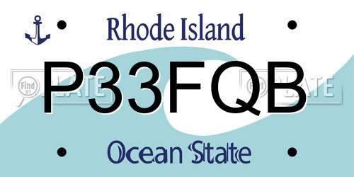 P33FQB Rhode Island License Plate