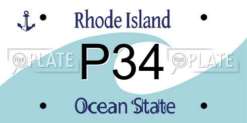 P34 Rhode Island License Plate