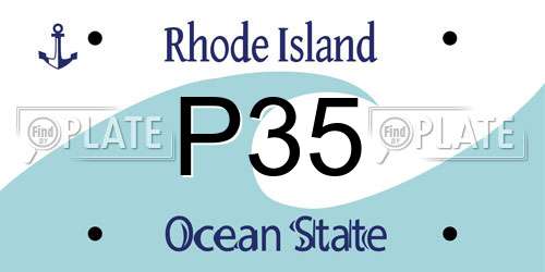 P35 Rhode Island License Plate