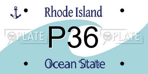 P36 Rhode Island License Plate