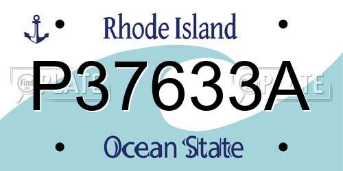P37633A Rhode Island License Plate