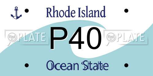 P40 Rhode Island License Plate