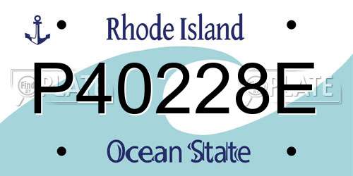 P40228E Rhode Island License Plate