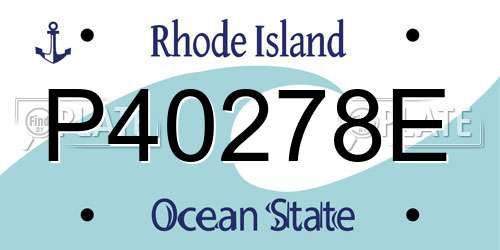 P40278E Rhode Island License Plate