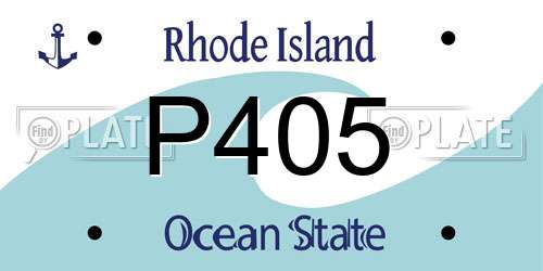 P405 Rhode Island License Plate