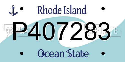 P407283 Rhode Island License Plate