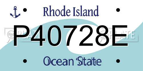 P40728E Rhode Island License Plate