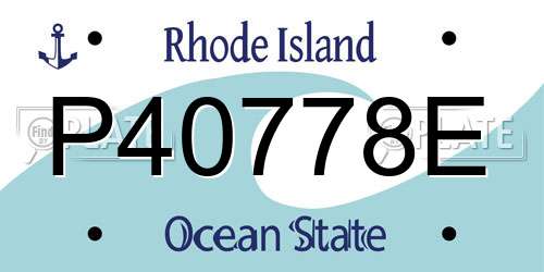 P40778E Rhode Island License Plate