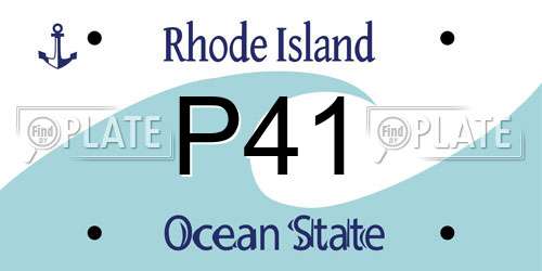 P41 Rhode Island License Plate