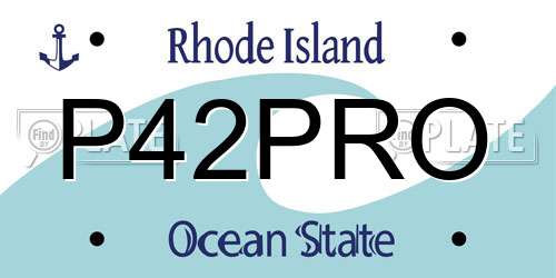 P42PRO Rhode Island License Plate