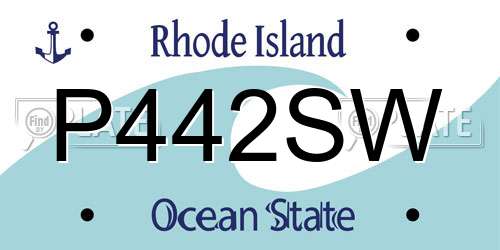 P442SW Rhode Island License Plate
