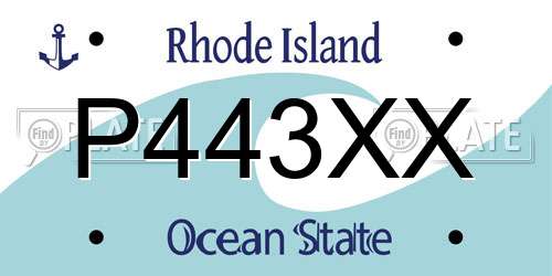 P443XX Rhode Island License Plate