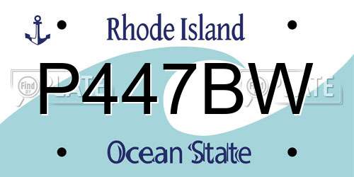 P447BW Rhode Island License Plate