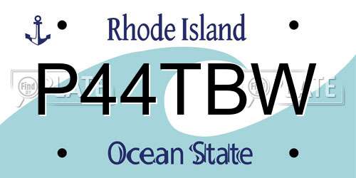 P44TBW Rhode Island License Plate