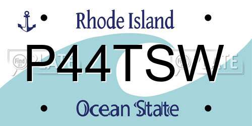 P44TSW Rhode Island License Plate