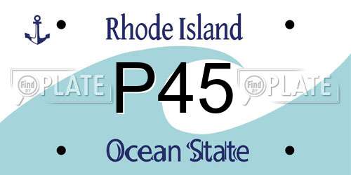 P45 Rhode Island License Plate