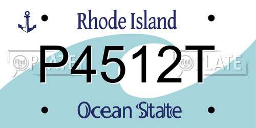 P4512T Rhode Island License Plate