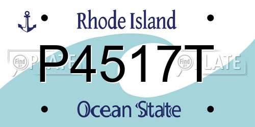 P4517T Rhode Island License Plate