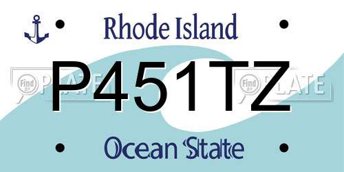 P451TZ Rhode Island License Plate