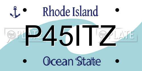 P45ITZ Rhode Island License Plate