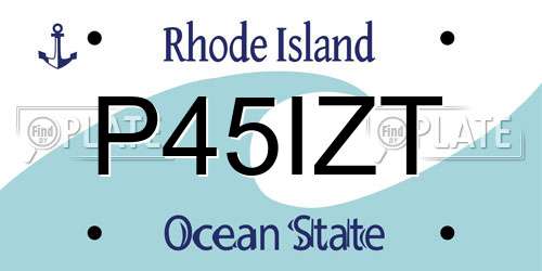 P45IZT Rhode Island License Plate