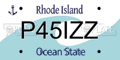P45IZZ Rhode Island License Plate