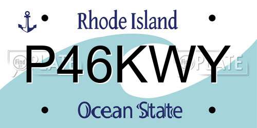 P46KWY Rhode Island License Plate