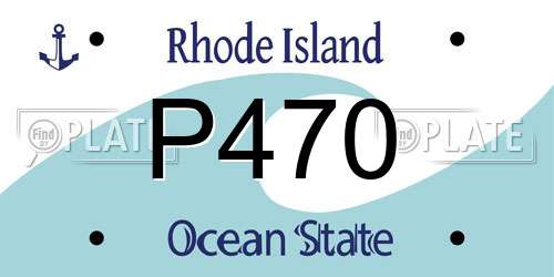 P470 Rhode Island License Plate