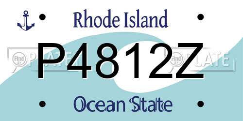 P4812Z Rhode Island License Plate