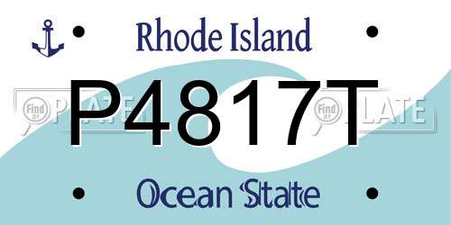 P4817T Rhode Island License Plate