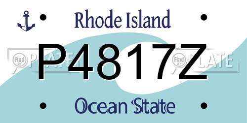 P4817Z Rhode Island License Plate