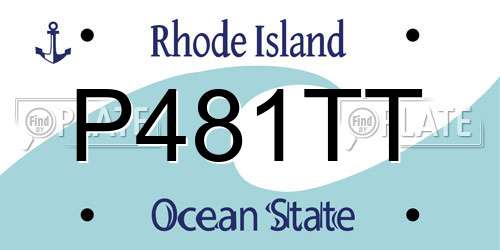 P481TT Rhode Island License Plate