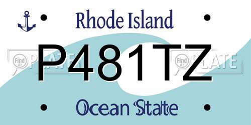 P481TZ Rhode Island License Plate