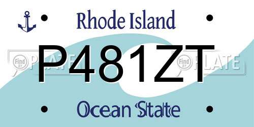 P481ZT Rhode Island License Plate