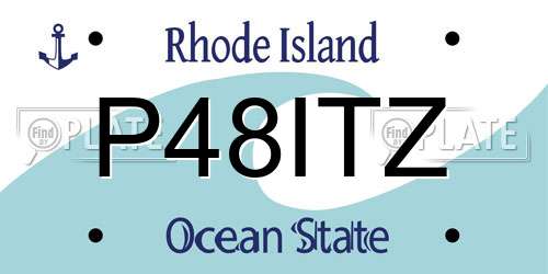 P48ITZ Rhode Island License Plate