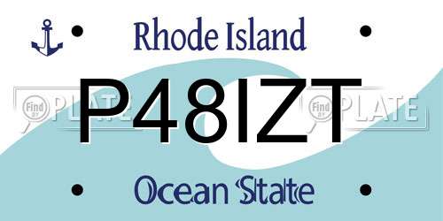 P48IZT Rhode Island License Plate
