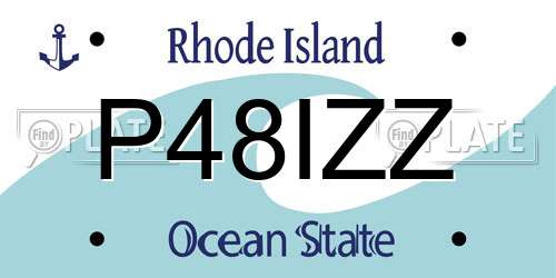 P48IZZ Rhode Island License Plate