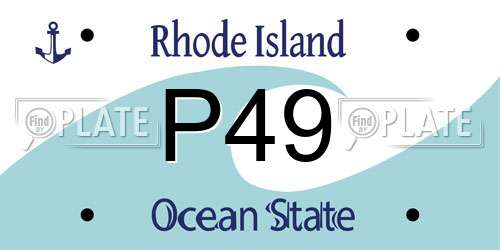 P49 Rhode Island License Plate