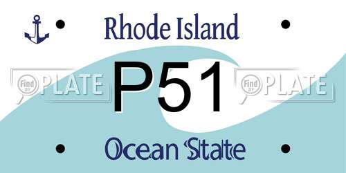 P51 Rhode Island License Plate