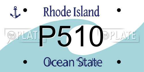P510 Rhode Island License Plate