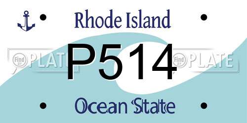 P514 Rhode Island License Plate