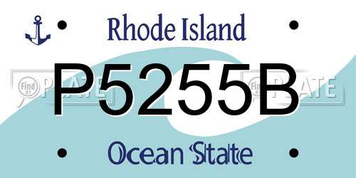 P5255B Rhode Island License Plate